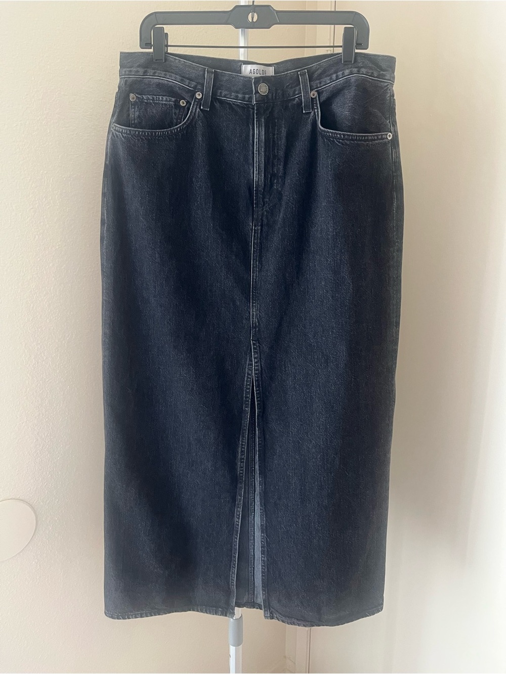 AGOLDE Leif Longline Denim Maxi Skirt Size 29